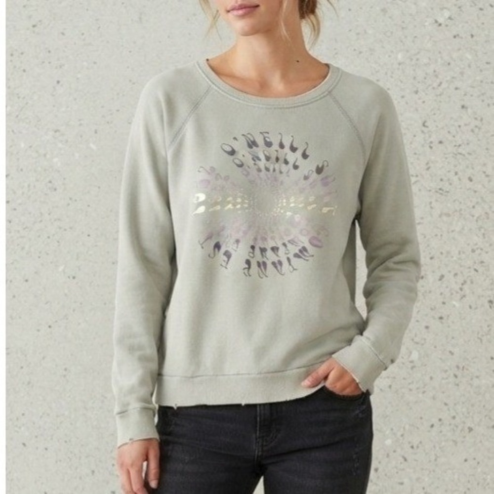 O'Neill Surf Graphic Logo Raglan Pullover Sweatshirt Sage Green Large